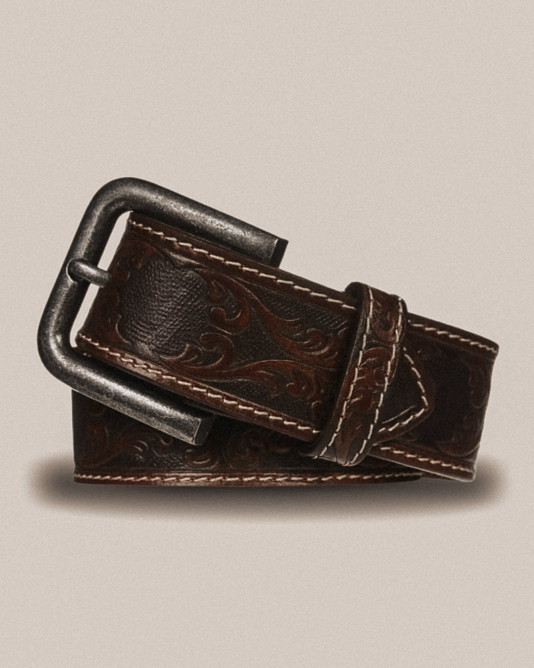 Genuine Leather Embossed Belt | Brown | Statesman