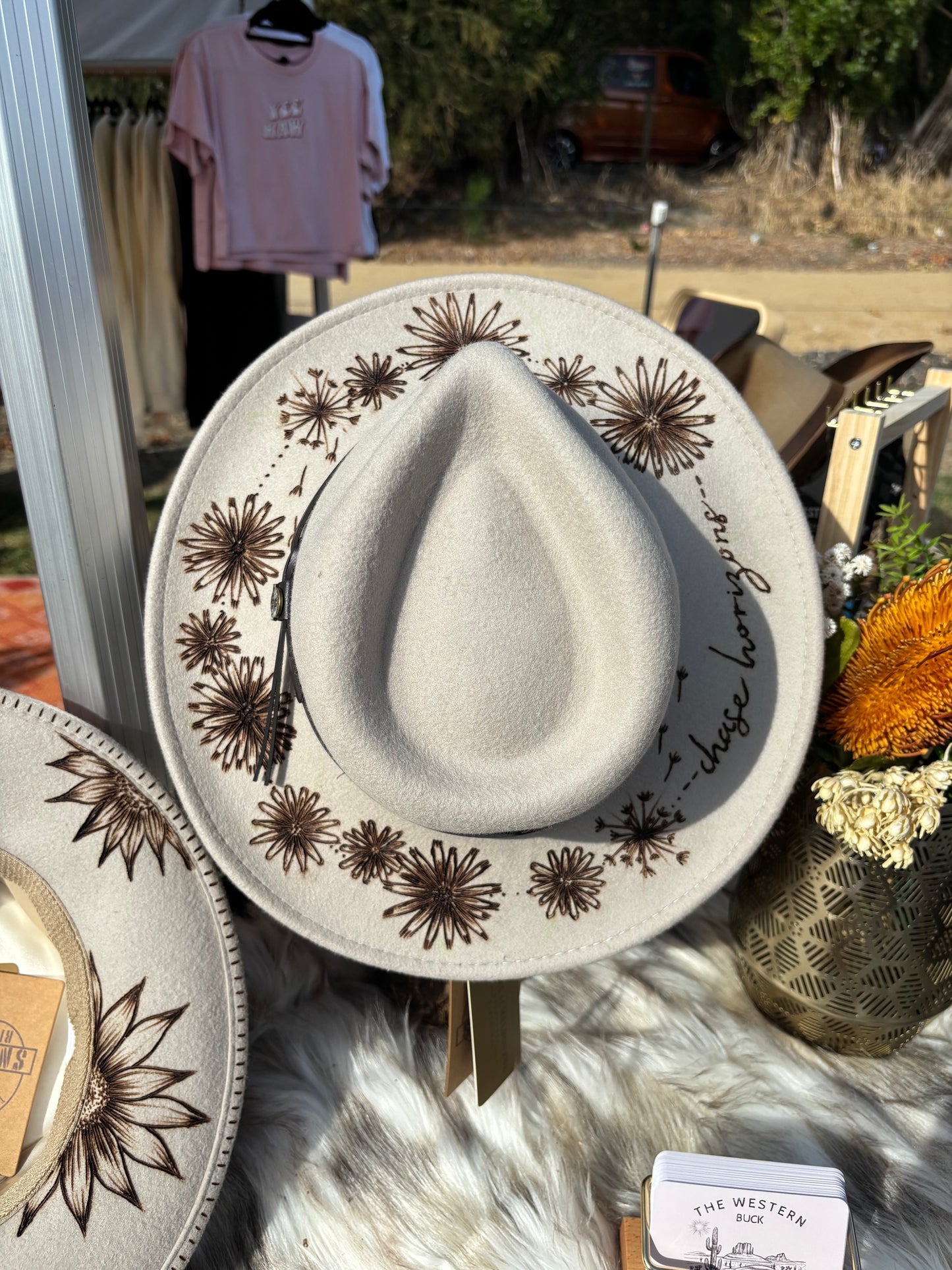 Snowy River Flower Chain Burnt Hat | Oat