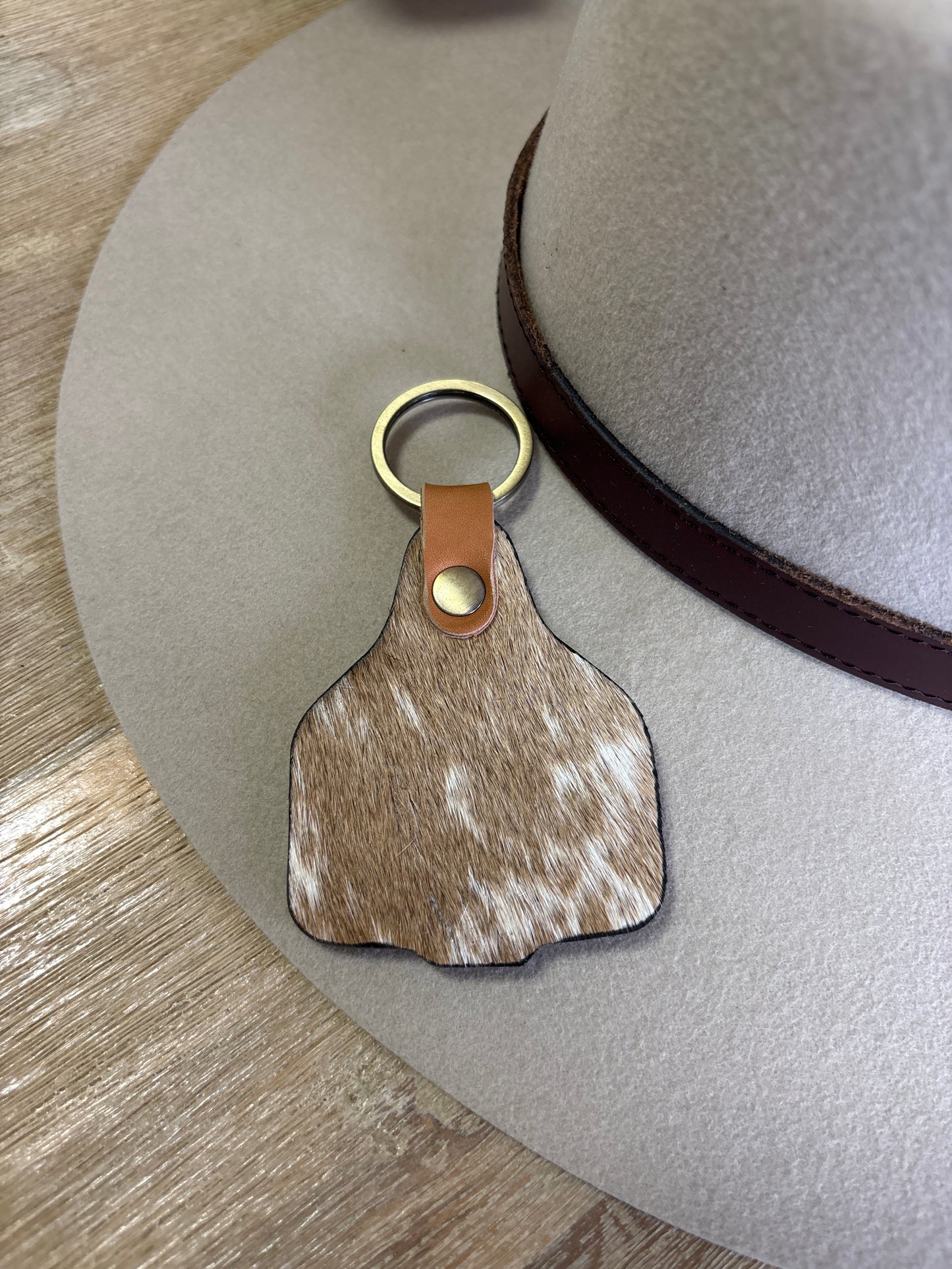 Cowhide Cattle Tag / Key Ring