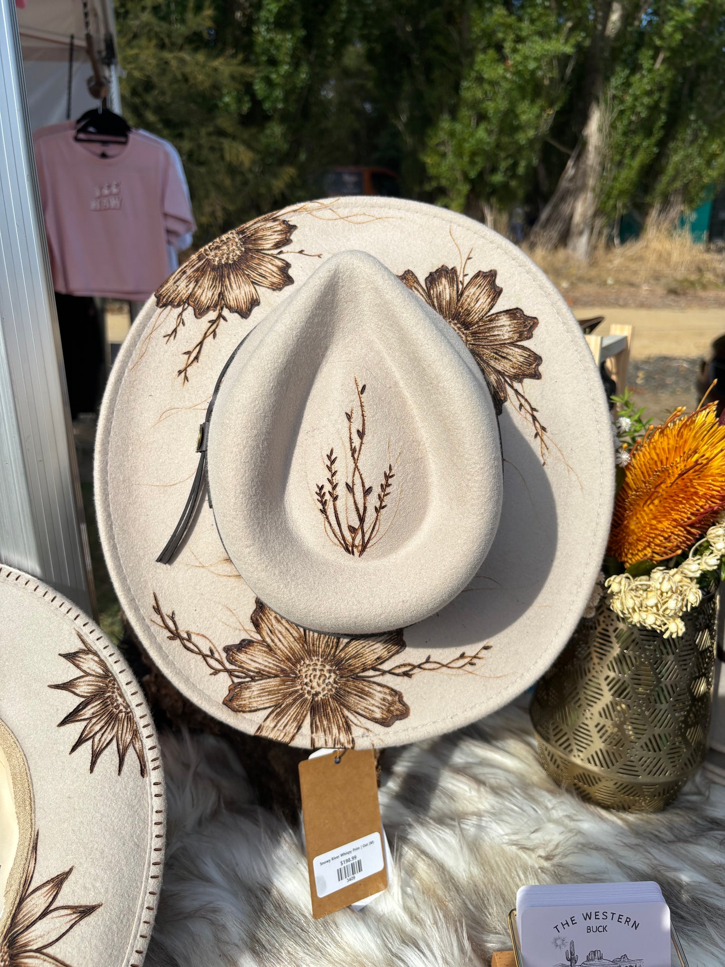 Snowy River Whispy Prim Burnt Hat | Putty