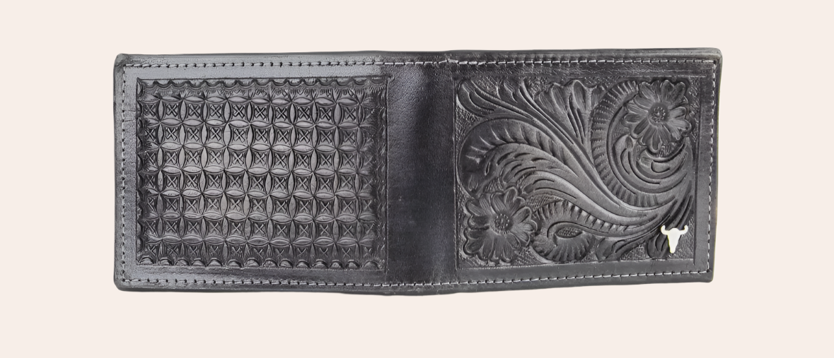 American Bison Tooled Leather Wallet