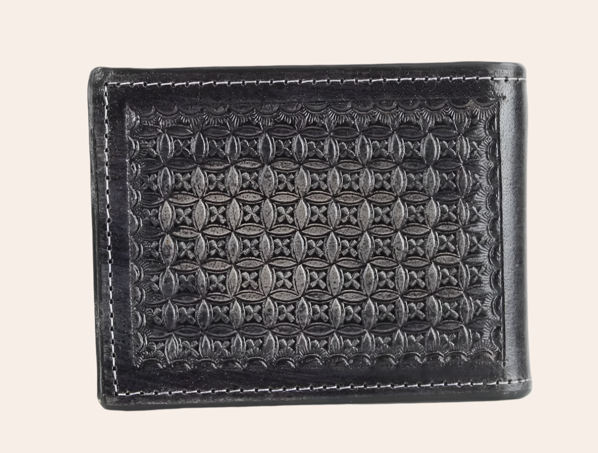 American Bison Tooled Leather Wallet