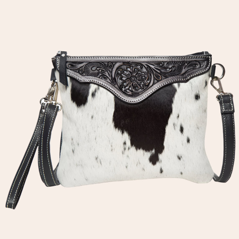Tooling Leather Cow Hide Clutch Bag