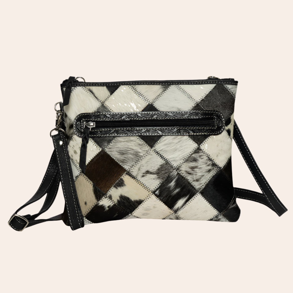 Patchwork Cowhide Sling Bag