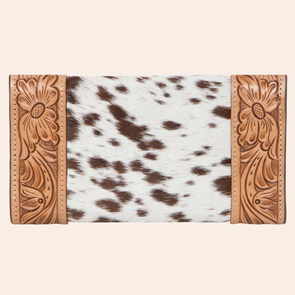 Tooling Leather Trifold Cowhide Wallet