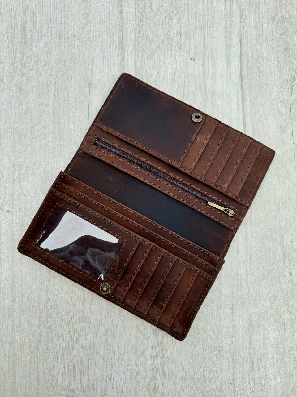Tooling Leather Slim Cowhide Cactus Wallet