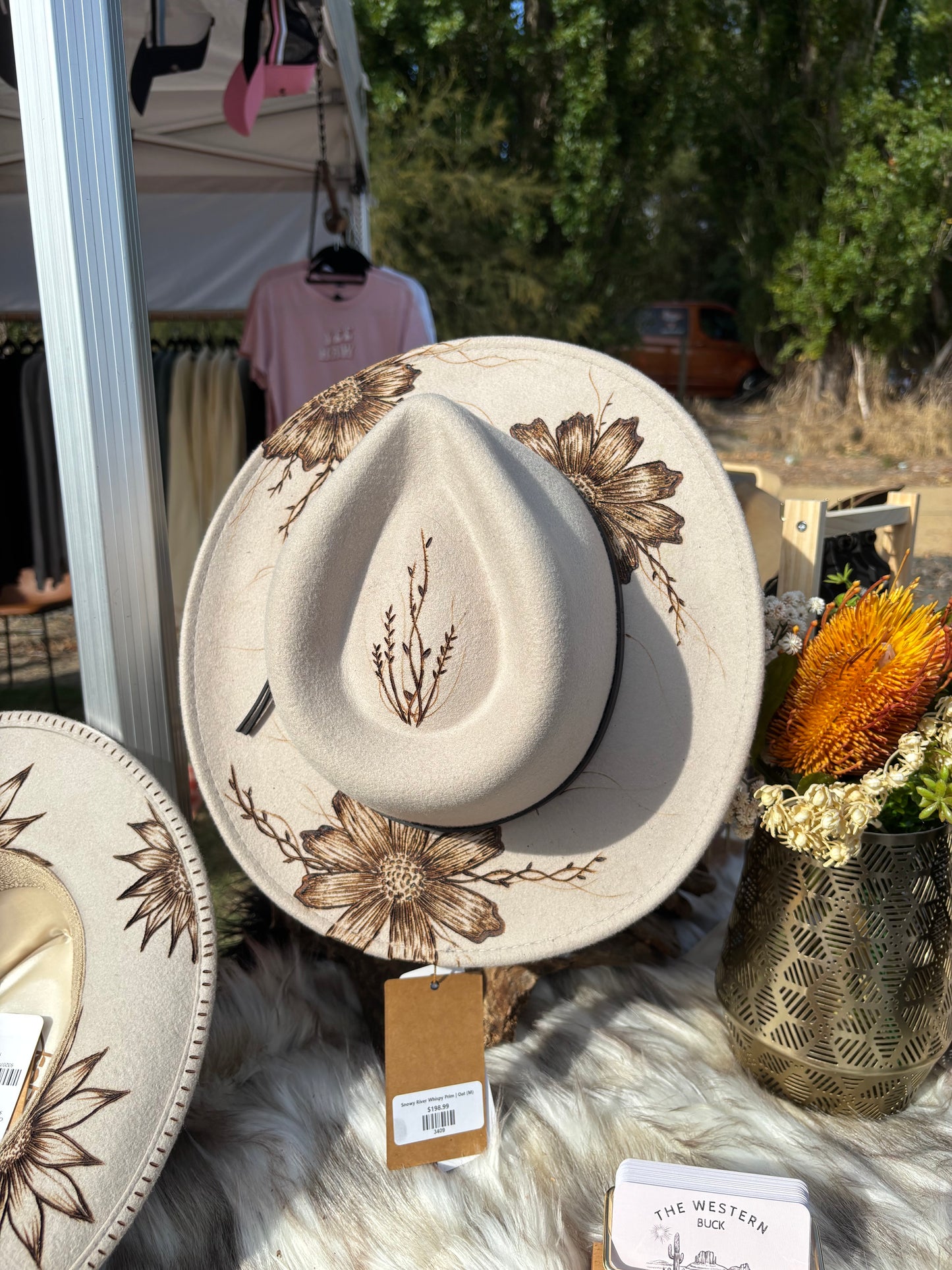 Snowy River Whispy Prim Burnt Hat | Putty
