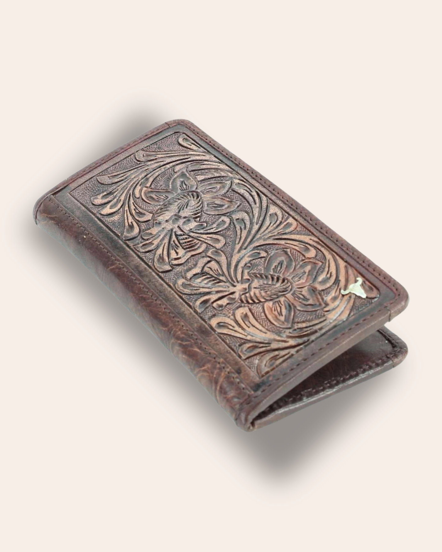 Tolled Leather Filigree Western Rodeo Wallet