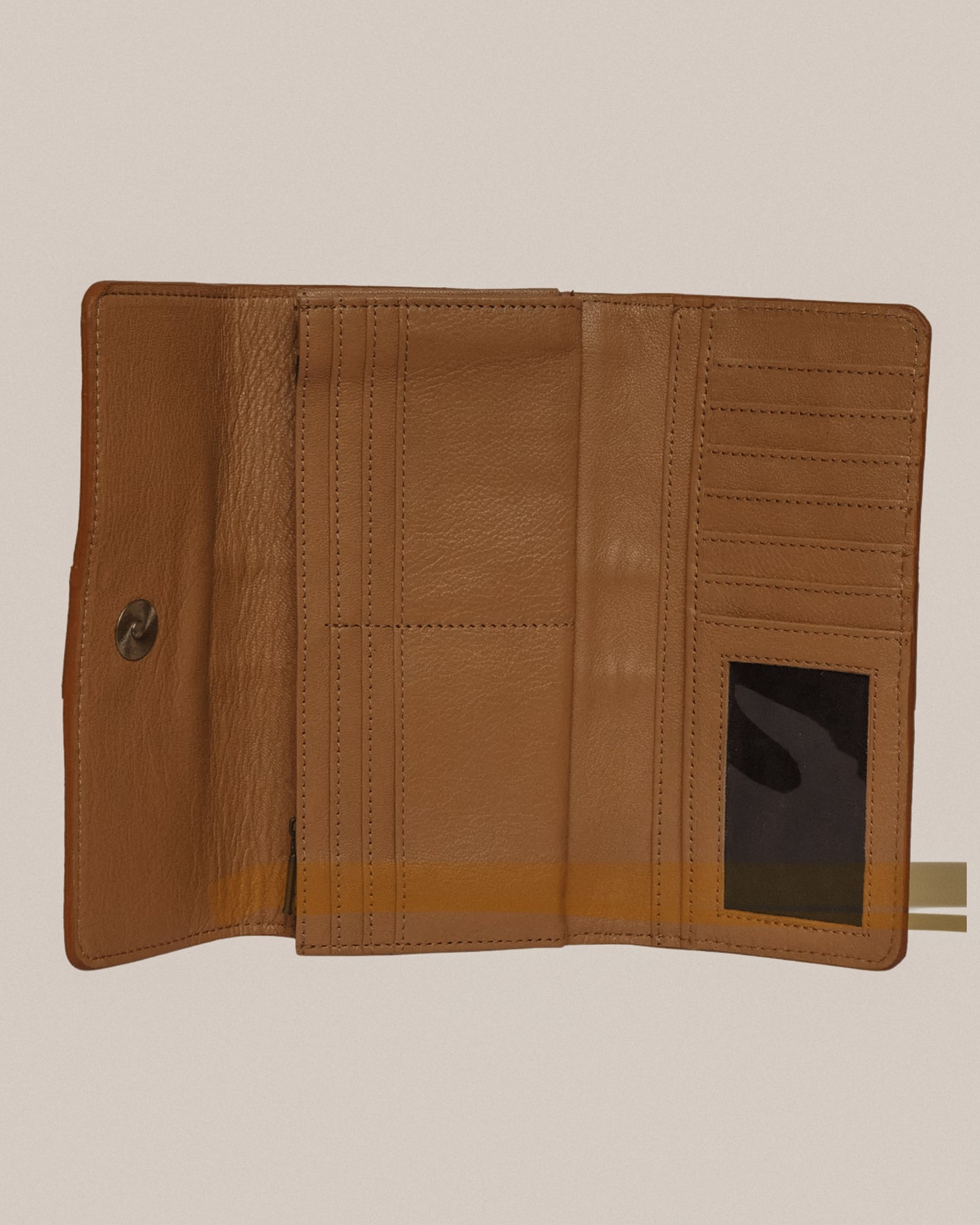 Hand Painted Tooling Leather Trifold Wallet
