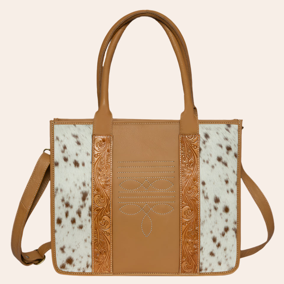 Tooling Leather Cowhide Boot Stitch Bag