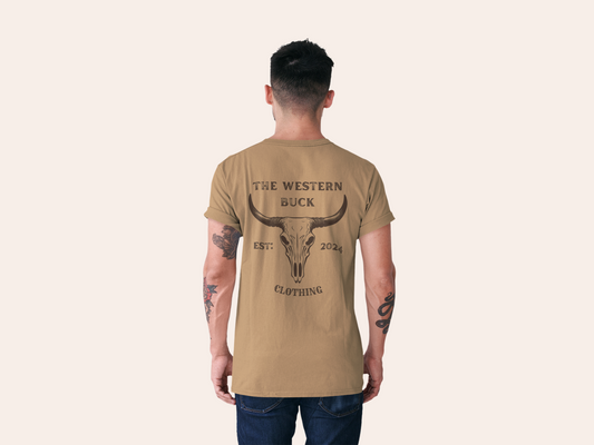 Rustic Skull Dark Beige Tee