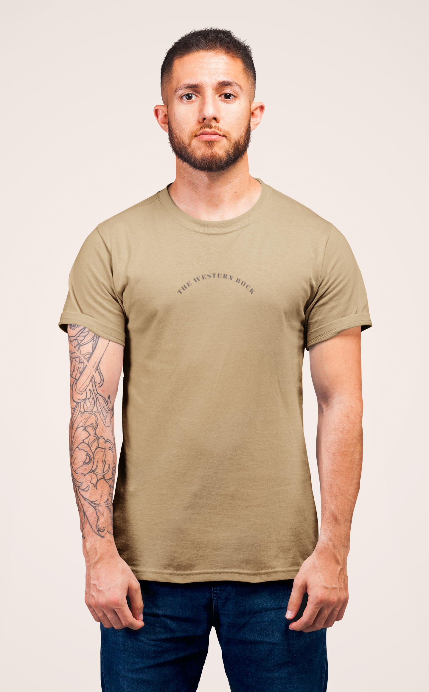 Rustic Skull Dark Beige Tee