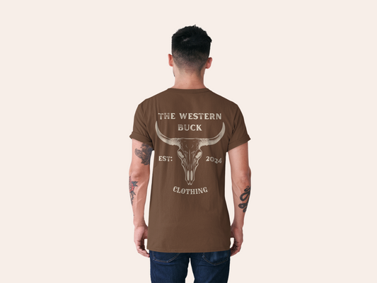 Rustic Skull Outback Brown Tee