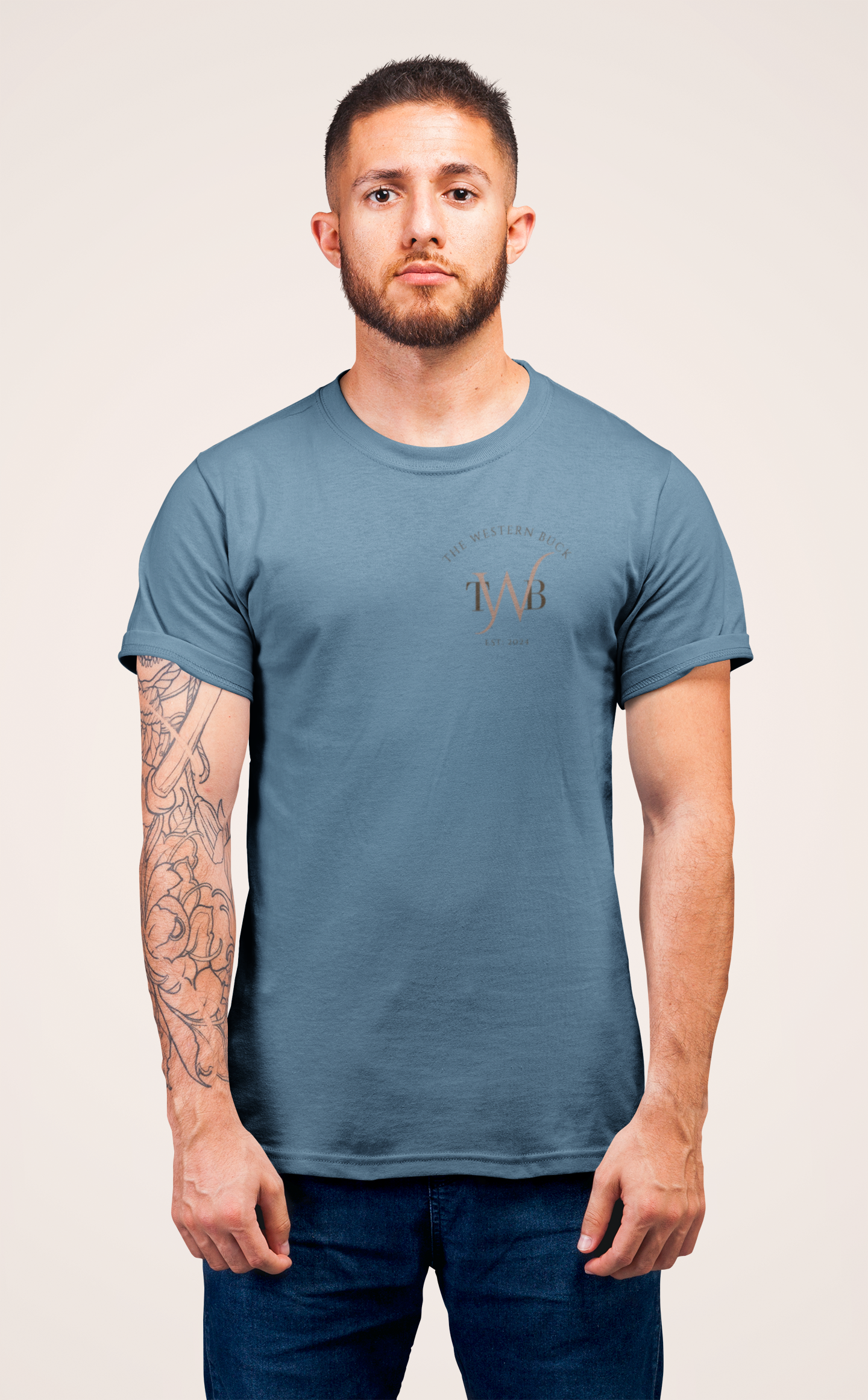 The Western Buck Washed Blue Tee