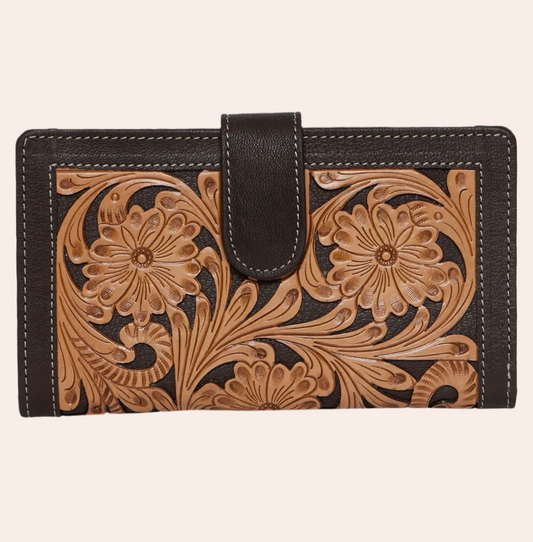 Tooling Leather Clutch Wallet