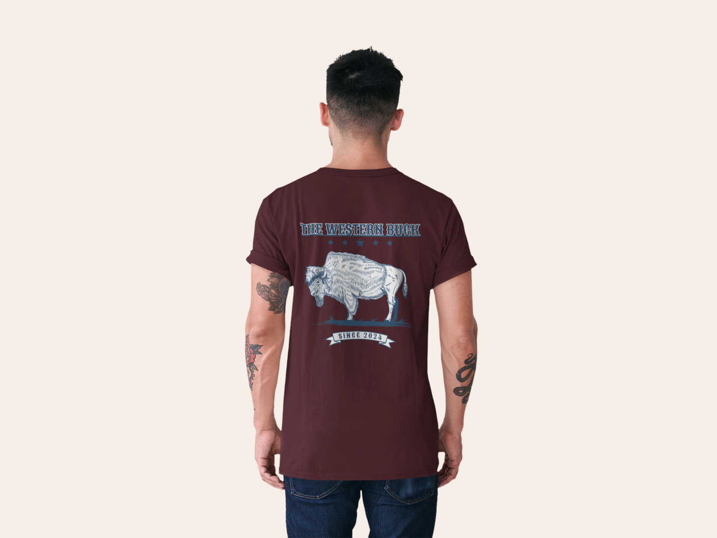 Bison Burgundy Tee