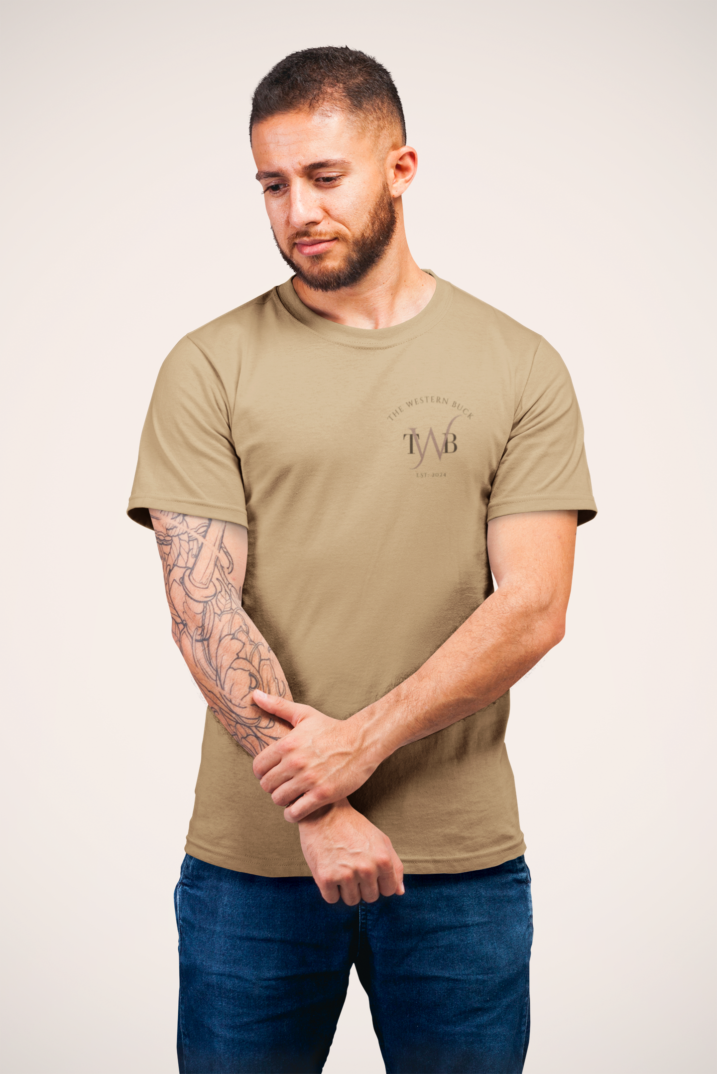 The Western Buck Dark Beige Tee