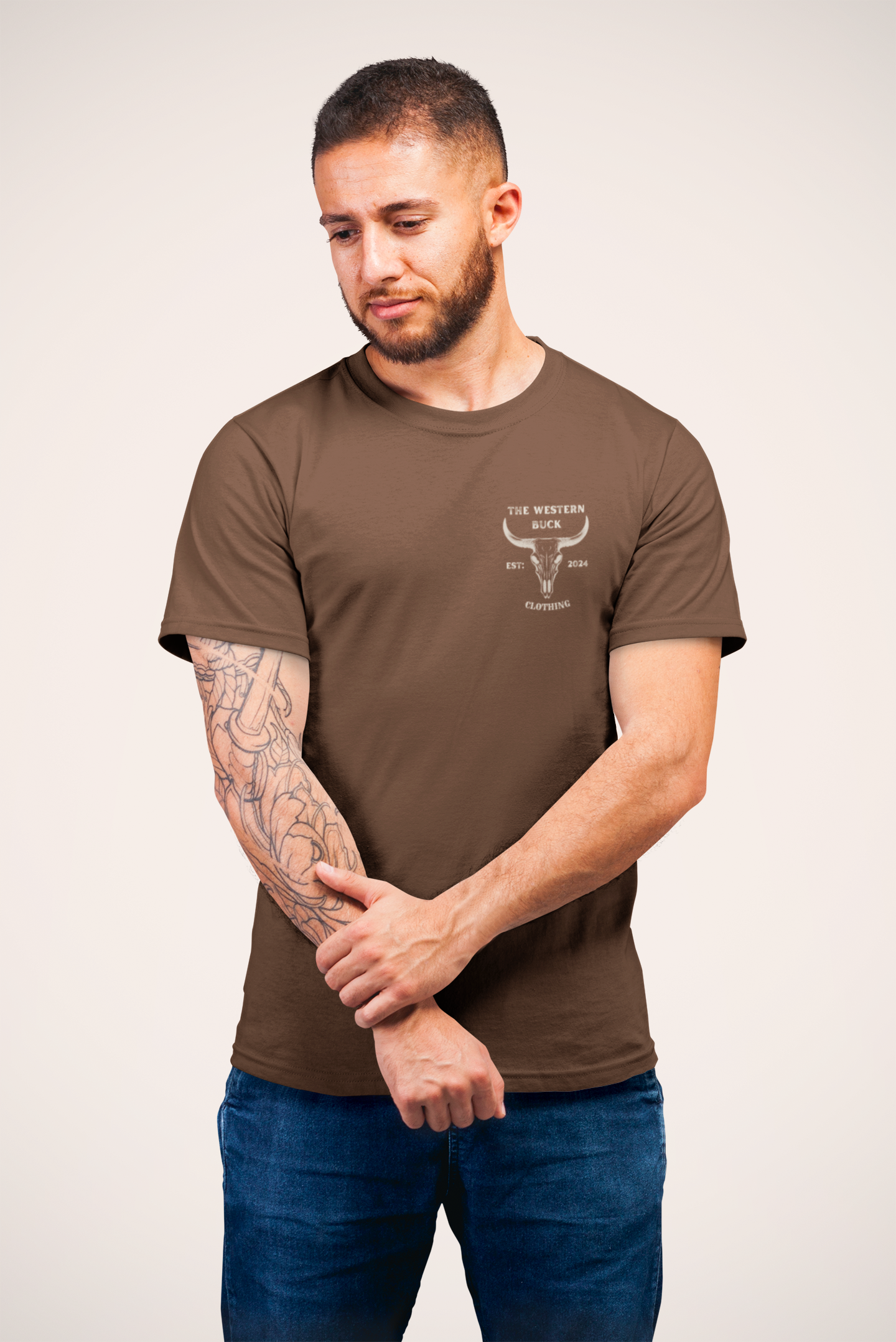 Rustic Skull Outback Brown Tee