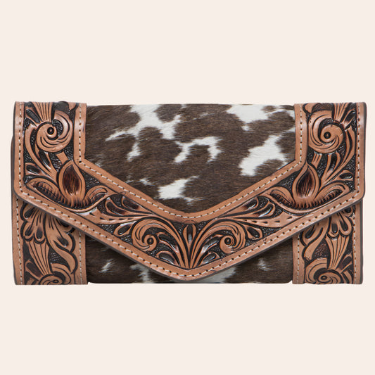 Tooling Leather Trifold Cowhide Wallet