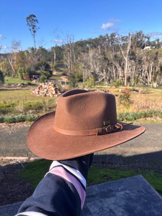 Flinders Stockman Wool Felt Western Hat | Bark