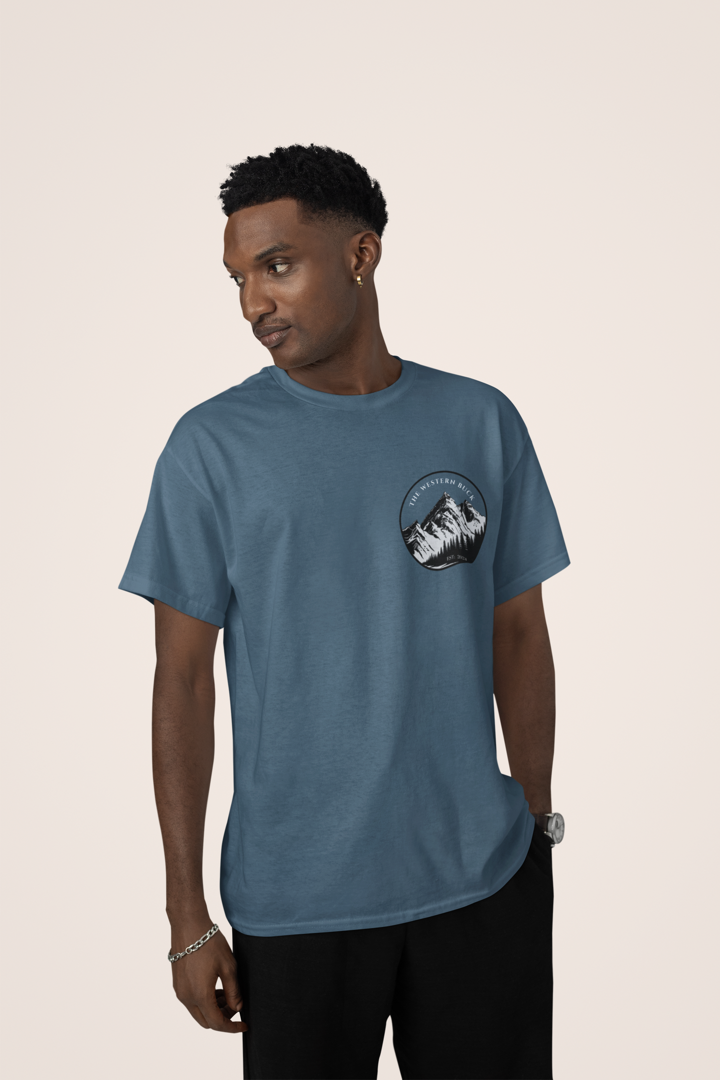 Snowy Alps Washed Blue Tee