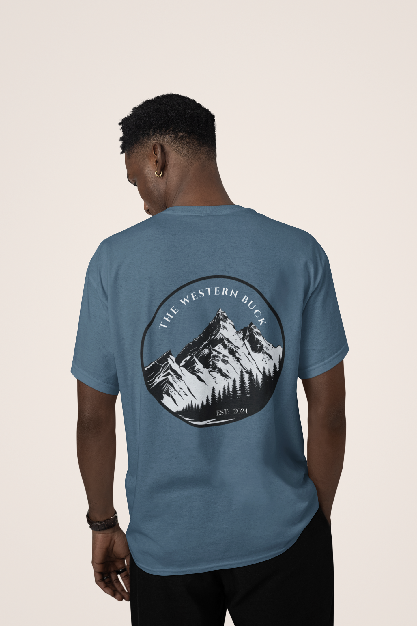 Snowy Alps Washed Blue Tee