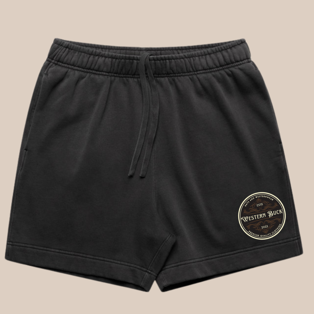 Traditional Patch Sweat Short | Faded Black