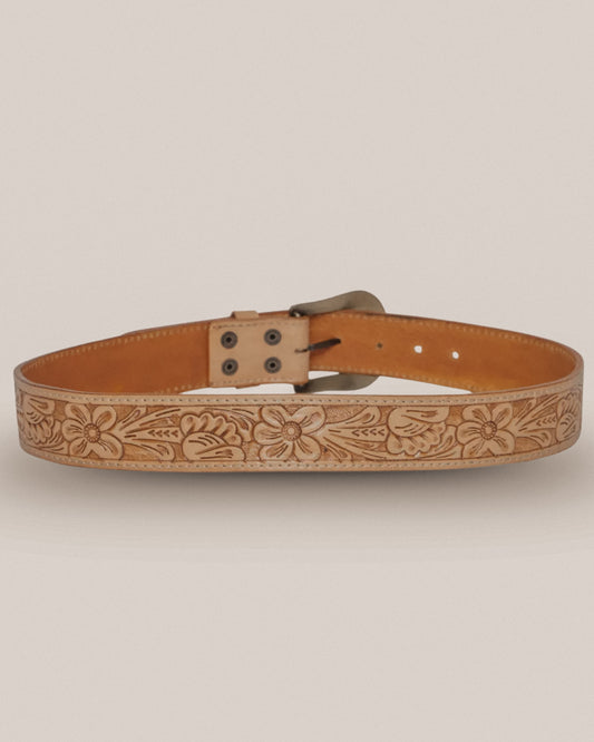 Cedar Tooling Leather Belt