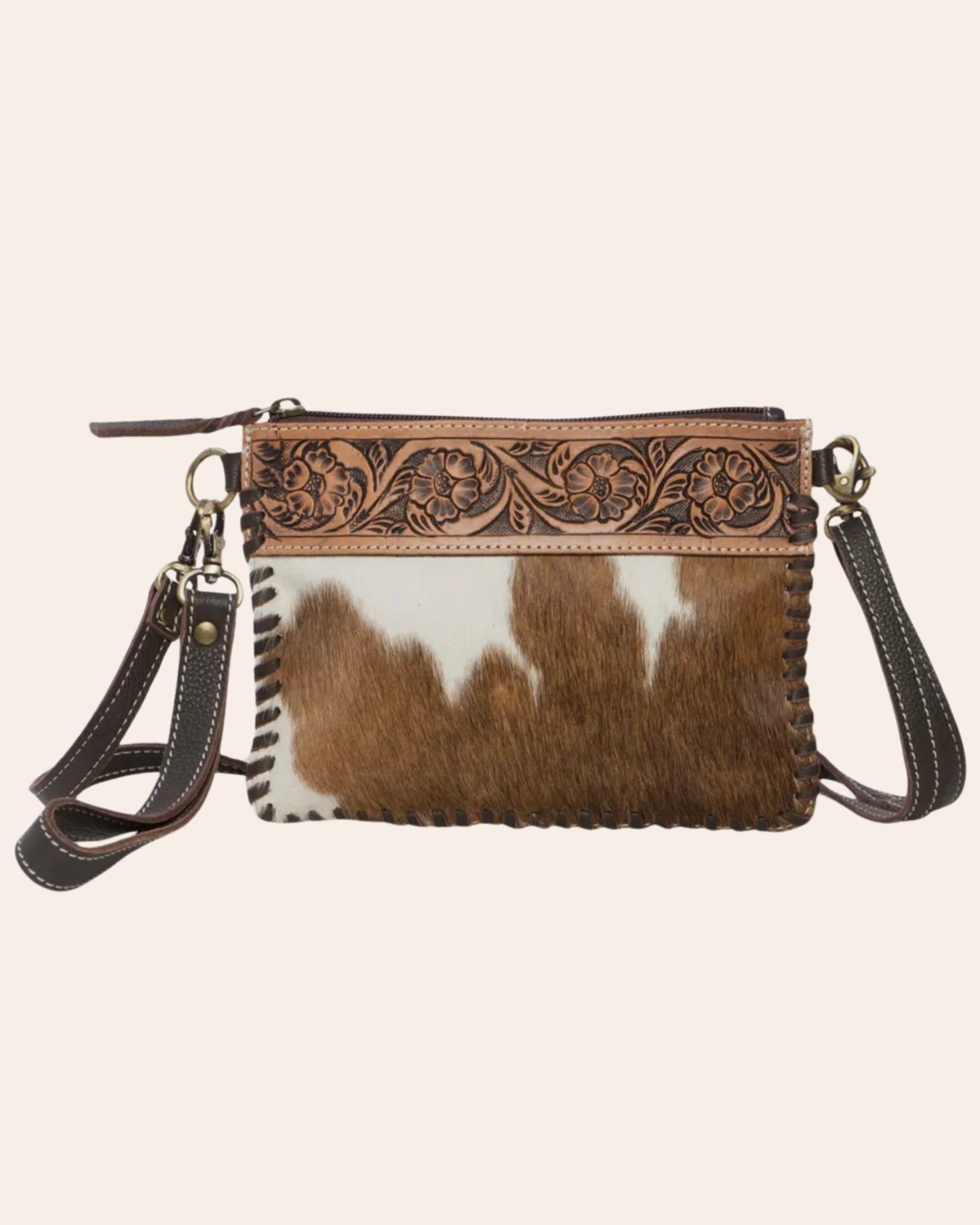 Tooling Leather Cowhide Small Clutch Bag