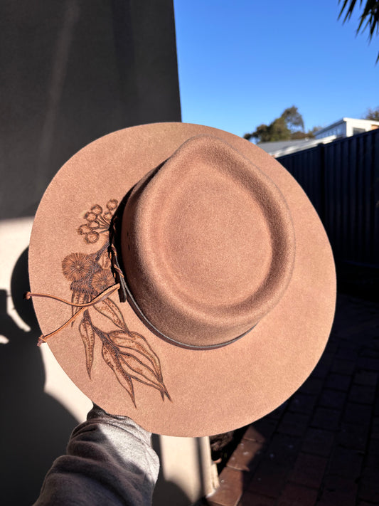 Big Australian Flora Burnt Hat | Pure Fur Felt