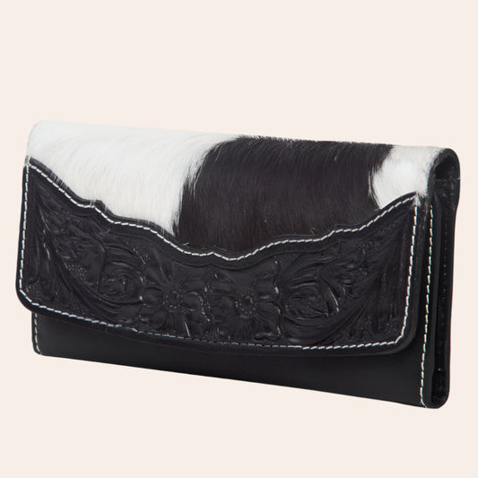Tooling Leather Flap Cowhide Wallet