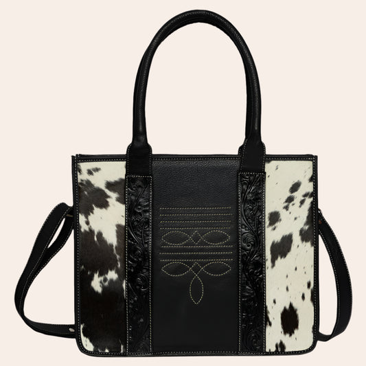 Tooling Leather Cowhide Boot Stitch Bag