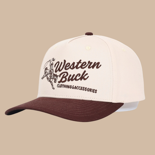 Buckin’ Baseball Cap | Brown/Cream