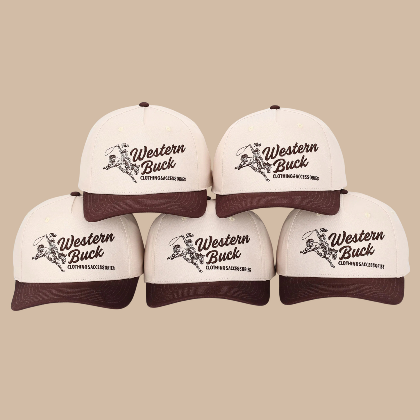 Buckin’ Baseball Cap | Brown/Cream