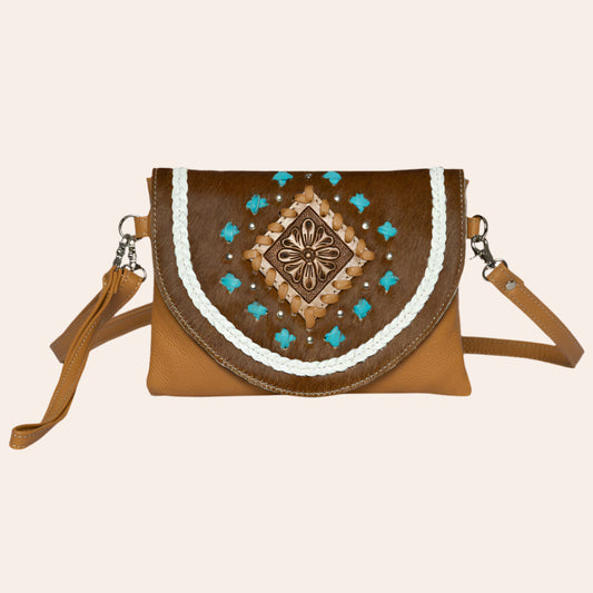 Small Boho Bag with Leather Stitch